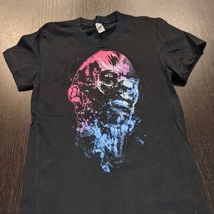 Woot! S Women's shirt pink and blue skull